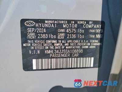 Zdjęcie 12 z 12 samochodu: 2025 HYUNDAI SONATA HYBRID SEL VIN:KMHL34JJ5SA108898 - miniatura