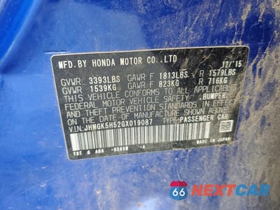 Zdjęcie 12 z 12 samochodu: 2016 HONDA FIT LX VIN:JHMGK5H52GX019087 - miniatura