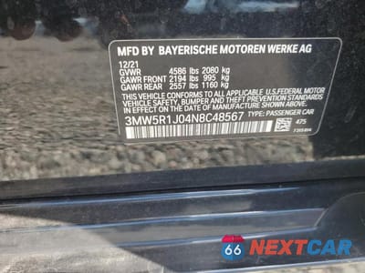 Zdjęcie 12 z 12 samochodu: 2022 BMW 330I VIN:3MW5R1J04N8C48567 - miniatura