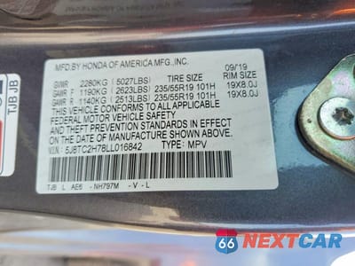 Zdjęcie 14 z 14 samochodu: 2020 ACURA RDX ADVANCE VIN:5J8TC2H78LL016842 - miniatura