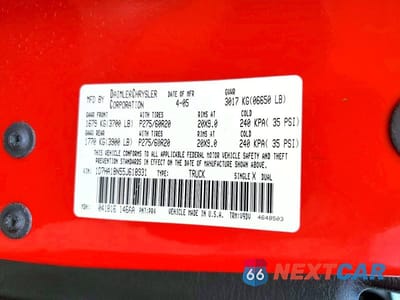 Zdjęcie 12 z 12 samochodu: 2005 DODGE RAM 1500 ST VIN:1D7HA18N55J618931 - miniatura