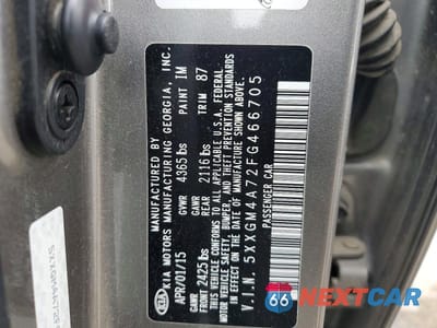 Zdjęcie 13 z 13 samochodu: 2015 KIA OPTIMA LX VIN:5XXGM4A72FG466705 - miniatura