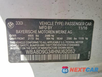 Zdjęcie 12 z 12 samochodu: 2017 BMW 330 XI VIN:WBA8D9G34HNU62052 - miniatura