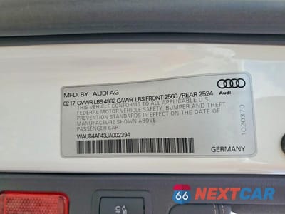 Zdjęcie 12 z 12 samochodu: 2018 AUDI S4 PREMIUM PLUS VIN:WAUB4AF43JA002394 - miniatura