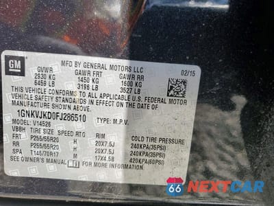 Zdjęcie 13 z 13 samochodu: 2015 CHEVROLET TRAVERSE LTZ VIN:1GNKVJKD0FJ286510 - miniatura