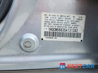 Zdjęcie 13 z 13 samochodu: 2005 HONDA ACCORD EX VIN:1HGCM56835A131342 - miniatura