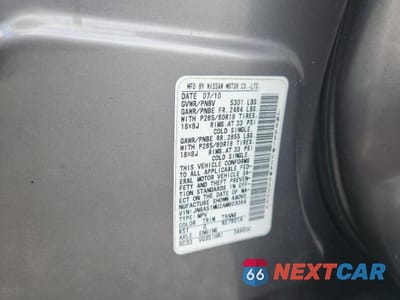 Zdjęcie 13 z 13 samochodu: 2010 INFINITI FX35 BASE VIN:JN8AS1MU2AM803084 - miniatura