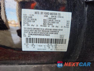 Zdjęcie 14 z 14 samochodu: 2025 FORD EXPLORER ACTIVE VIN:1FMUK8DH8SGA76923 - miniatura