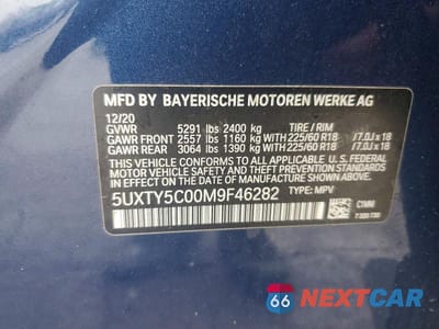Zdjęcie 13 z 13 samochodu: 2021 BMW X3 XDRIVE30I VIN:5UXTY5C00M9F46282 - miniatura