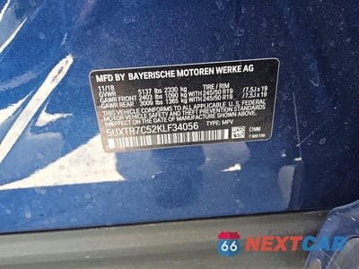 Zdjęcie 13 z 13 samochodu: 2019 BMW X3 SDRIVE30I VIN:5UXTR7C52KLF34056 - miniatura