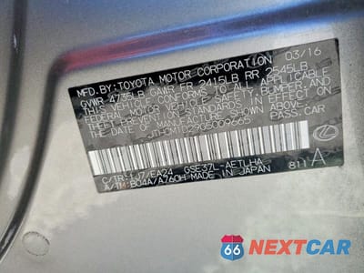 Zdjęcie 12 z 12 samochodu: 2016 LEXUS IS 300 VIN:JTHCM1D29G5009665 - miniatura