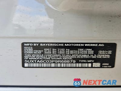 Zdjęcie 13 z 13 samochodu: 2023 BMW X5 XDRIVE45E VIN:5UXTA6C03P9R68879 - miniatura
