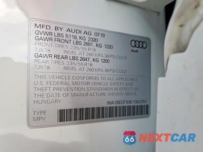 Zdjęcie 13 z 13 samochodu: 2019 AUDI Q3 PREMIUM PLUS VIN:WA1BECF30K1083353 - miniatura