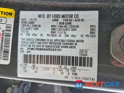 Zdjęcie 13 z 13 samochodu: 2022 FORD BRONCO SPORT BIG BEND VIN:3FMCR9B66NRD25151 - miniatura