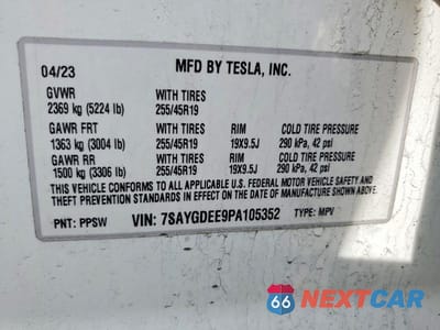Zdjęcie 12 z 12 samochodu: 2023 TESLA MODEL Y VIN:7SAYGDEE9PA105352 - miniatura