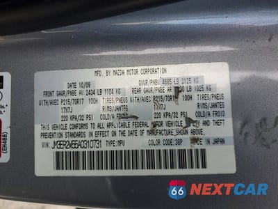 Zdjęcie 14 z 14 samochodu: 2010 MAZDA CX-7 VIN:JM3ER2W55A0310731 - miniatura