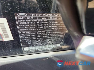 Zdjęcie 13 z 13 samochodu: 2015 LAND ROVER RANGE ROVER SUPERCHARGED VIN:SALGS2TF6FA230092 - miniatura