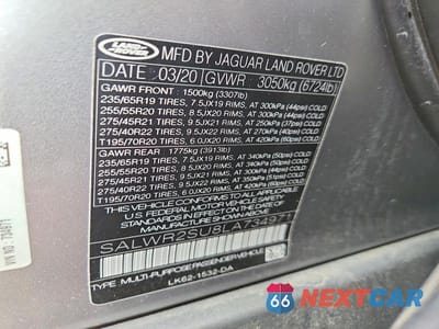 Zdjęcie 13 z 13 samochodu: 2020 LAND ROVER RANGE ROVER SPORT HSE VIN:SALWR2SU8LA734971 - miniatura