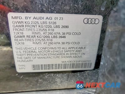 Zdjęcie 13 z 13 samochodu: 2023 AUDI Q3 PREMIUM S LINE 45 VIN:WA1DECF31P1086701 - miniatura