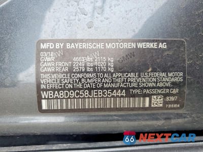 Zdjęcie 12 z 12 samochodu: 2018 BMW 330 XI VIN:WBA8D9C58JEB35444 - miniatura