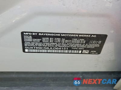 Zdjęcie 13 z 13 samochodu: 2018 BMW X3 XDRIVE30I VIN:5UXTR9C58JLD64151 - miniatura