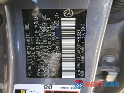 Zdjęcie 12 z 12 samochodu: 2021 LEXUS ES 250 BASE VIN:58AD11D16MU001096 - miniatura