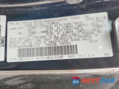 Zdjęcie 12 z 12 samochodu: 2011 TOYOTA TACOMA BASE VIN:5TFPX4ENXBX001219 - miniatura