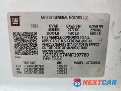 Zdjęcie 12 z 12 samochodu: 2021 GMC SIERRA C2500 HEAVY DUTY VIN:1GT18LE74MF197780 - miniatura