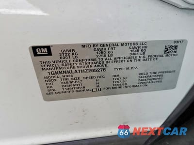 Zdjęcie 13 z 13 samochodu: 2017 GMC ACADIA SLE VIN:1GKKNKLA7HZ265276 - miniatura