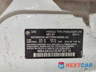 Zdjęcie 12 z 12 samochodu: 2014 BMW 328 I VIN:WBA3A5G53ENP30114 - miniatura