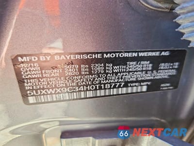 Zdjęcie 13 z 13 samochodu: 2017 BMW X3 XDRIVE28I VIN:5UXWX9C34H0T18777 - miniatura