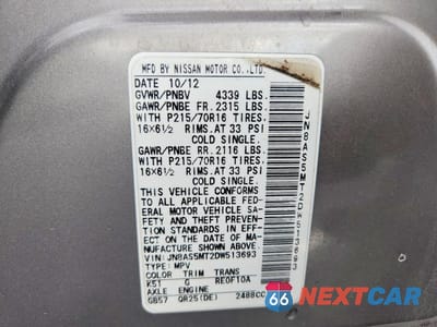 Zdjęcie 14 z 14 samochodu: 2013 NISSAN ROGUE S VIN:JN8AS5MT2DW513693 - miniatura