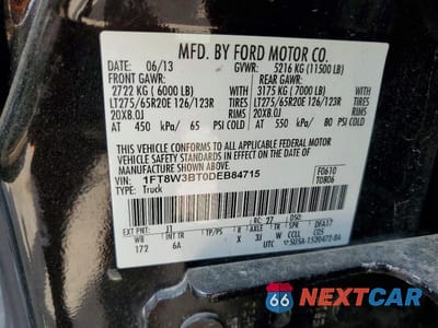 Zdjęcie 12 z 12 samochodu: 2013 FORD F350 SUPER DUTY VIN:1FT8W3BT0DEB84715 - miniatura