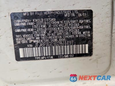 Zdjęcie 14 z 14 samochodu: 2013 SUBARU XV CROSSTREK 2.0 LIMITED VIN:JF2GPAGC3D2874497 - miniatura