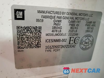 Zdjęcie 12 z 12 samochodu: 2019 CHEVROLET MALIBU LT VIN:1G1ZD5ST2KF219342 - miniatura