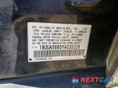 Zdjęcie 12 z 12 samochodu: 2000 ACURA 3.2TL VIN:19UUA5660YA035328 - miniatura