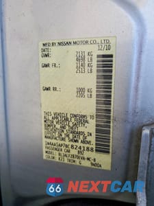 Zdjęcie 12 z 12 samochodu: 2011 NISSAN MAXIMA 3.5 S VIN:1N4AA5AP7BC824188 - miniatura