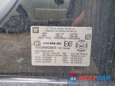Zdjęcie 12 z 12 samochodu: 2015 GMC SIERRA K1500 VIN:1GTV2TEH9FZ265679 - miniatura