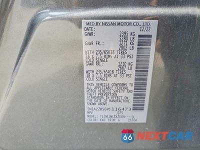 Zdjęcie 13 z 13 samochodu: 2023 NISSAN MURANO SV VIN:5N1AZ2BS6PC116473 - miniatura