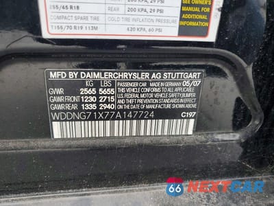 Zdjęcie 12 z 12 samochodu: 2007 MERCEDES-BENZ S 550 VIN:WDDNG71X77A147724 - miniatura