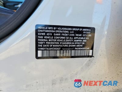Zdjęcie 13 z 13 samochodu: 2017 VOLKSWAGEN PASSAT R-LINE VIN:1VWDT7A33HC052627 - miniatura