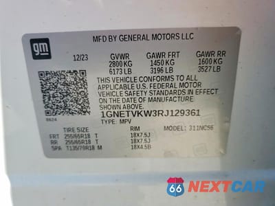 Zdjęcie 13 z 13 samochodu: 2024 CHEVROLET TRAVERSE LIMITED LT VIN:1GNETVKW3RJ129361 - miniatura