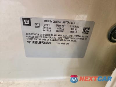 Zdjęcie 12 z 12 samochodu: 2015 CHEVROLET MALIBU LS VIN:1G11A5SL5FF259829 - miniatura