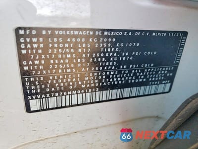 Zdjęcie 12 z 12 samochodu: 2022 VOLKSWAGEN TAOS S VIN:3VVAX7B26NM041813 - miniatura
