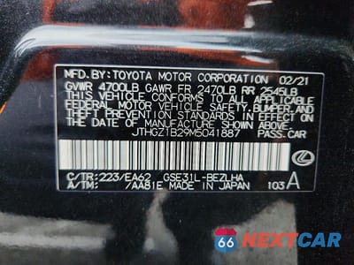 Zdjęcie 12 z 12 samochodu: 2021 LEXUS IS 350 F SPORT VIN:JTHGZ1B29M5041887 - miniatura