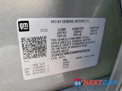 Zdjęcie 13 z 13 samochodu: 2021 CHEVROLET TAHOE C1500 LS VIN:1GNSCMKD6MR409006 - miniatura