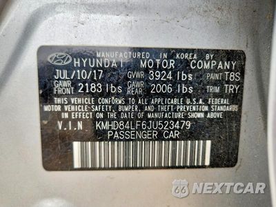 Zdjęcie 12 z 12 samochodu: 2018 HYUNDAI ELANTRA SEL VIN:KMHD84LF6JU523479 - miniatura