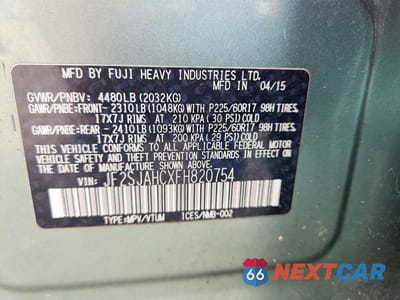 Zdjęcie 13 z 13 samochodu: 2015 SUBARU FORESTER 2.5I LIMITED VIN:JF2SJAHCXFH820754 - miniatura