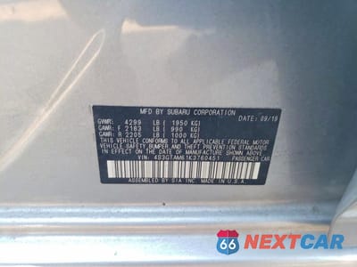 Zdjęcie 13 z 13 samochodu: 2019 SUBARU IMPREZA SPORT VIN:4S3GTAM61K3760451 - miniatura