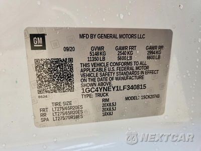 Zdjęcie 13 z 13 samochodu: 2020 CHEVROLET SILVERADO K2500 HEAVY DUTY LT VIN:1GC4YNEY1LF340815 - miniatura